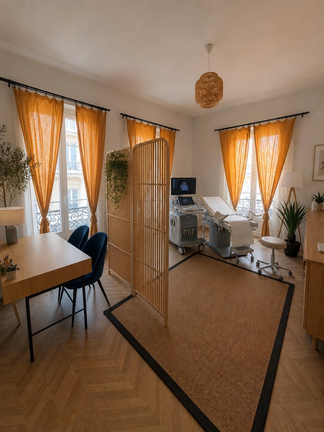 Salle d'échographie du Centre d'Échographie de la Femme OPÉRA à Lyon